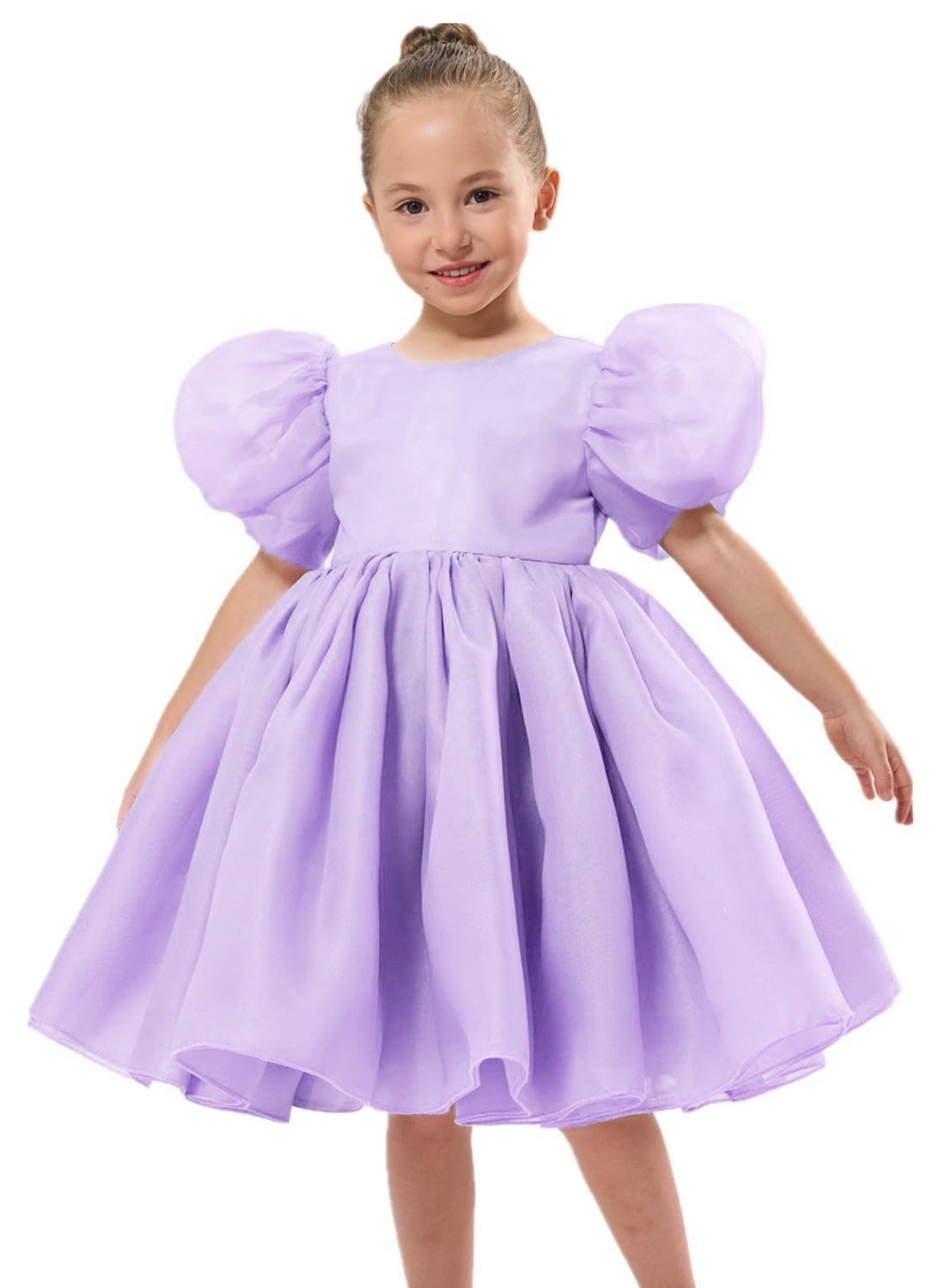 2Bunnies Organza Tulle Babydoll Girl Dress in Purple