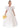 2Bunnies Girls' Organza Puff Sleeve Babydoll Dress in White Maxi