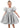 2Bunnies Organza Tulle Babydoll Girl Dress in Silver gray