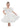 2Bunnies Girls' Organza Puff Sleeve Babydoll Dress in White Ruffle Hem